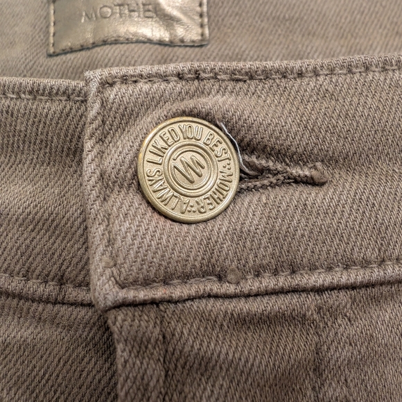 Mother High Waisted Rascal Ankle Step Fray in Olive Green 32" Women's Pants - Picture 5 of 12